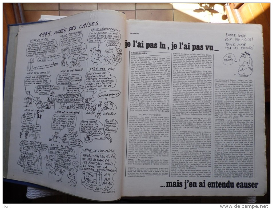 Charlie Hebdo 1976 - Année Complète 53 Numéros Du N°268 Au N°320 Avec Reliure - Humour