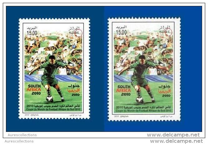 Algérie Algeria Variety ERROR Erreur ALGERIE With "I" (16 Eur. Catalogue Value) + WIthout ´I´ Soccer World Cup Football - 2010 – South Africa