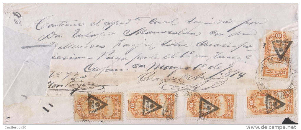 G)1900 PERU, MULTIPLE , SHIP AND LLAMA, HANDSTAMPED IN BLACK, JUDICIAL COVER CIRCULATED TO CAJAMARCA, XF - Peru