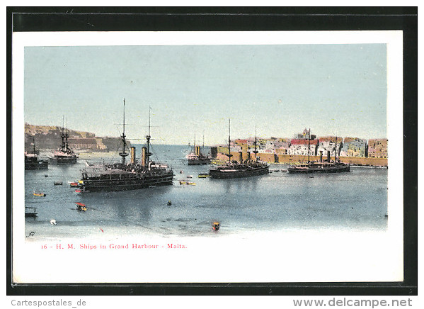 AK Malta, Ships In Grand Harbour - Malta
