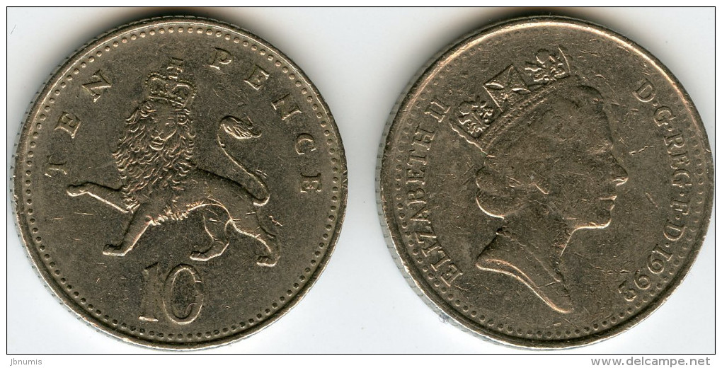 Grande Bretagne Great Britain 10 Pence 1992 KM 938b - 10 Pence & 10 New Pence