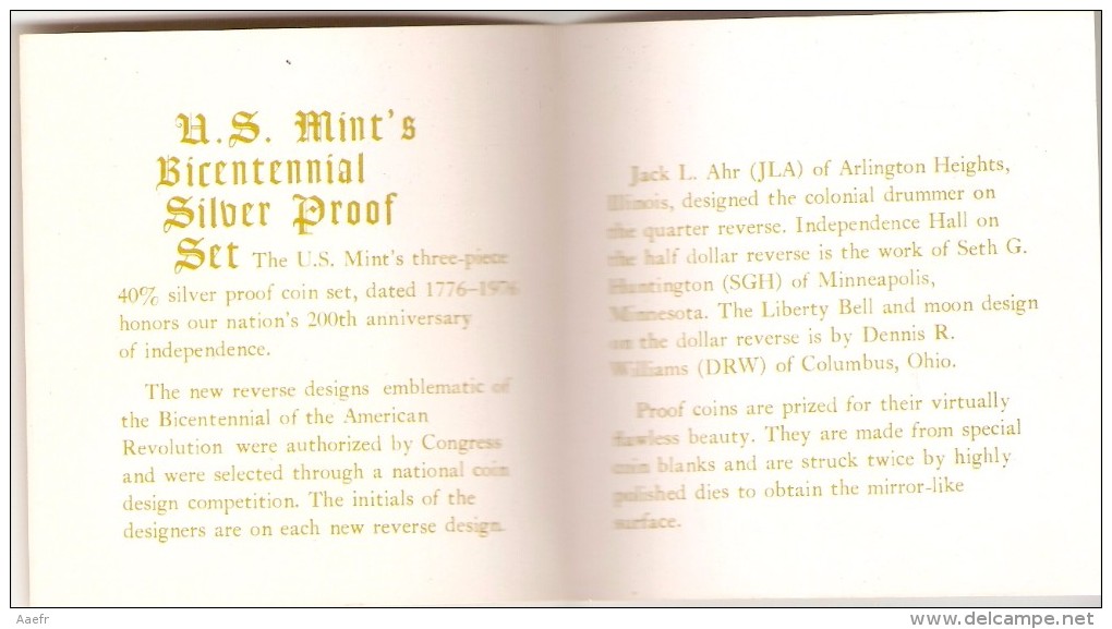 Monnaies - ETATS-UNIS - PROOF SET - 1976 - United States Bicentennial Silver Proof Set - Proof Sets