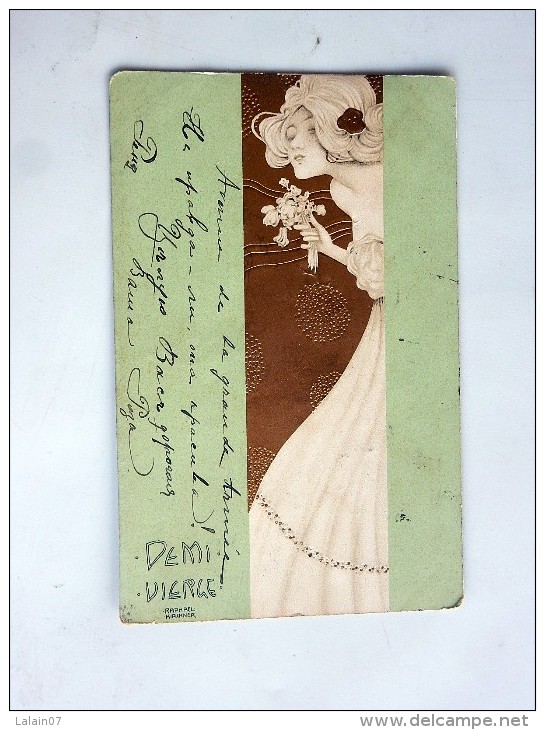 Carte Postale Ancienne : Raphael KIRCHNER : Demi Vierge, 1902 - Kirchner, Raphael