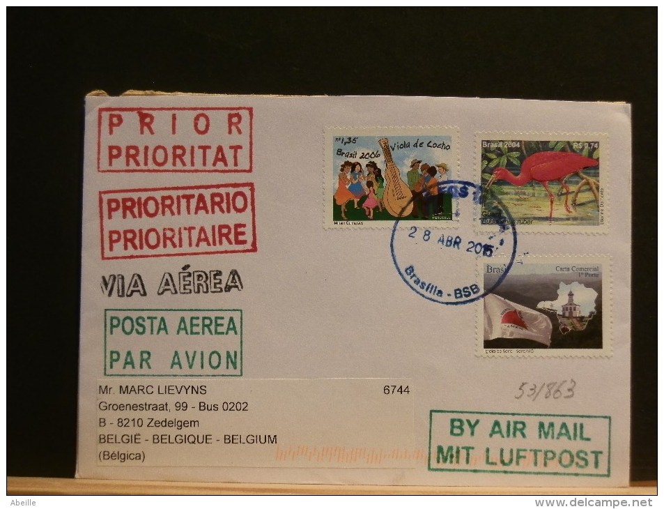 53/863     LETTRE   POUR LA BELG. - Storia Postale