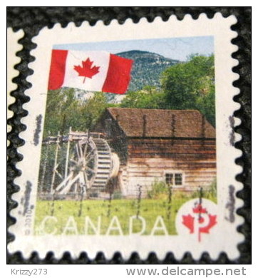 Canada 2010 Flag Over Historic Mills Keremeos Grist Mill P - Used - Gebruikt