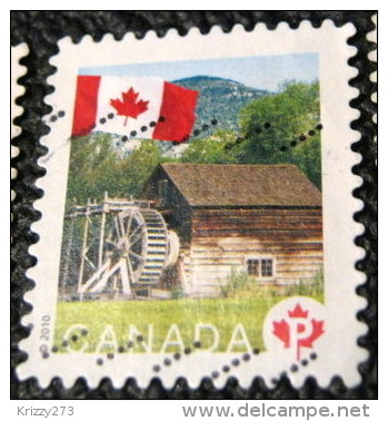 Canada 2010 Flag Over Historic Mills Keremeos Grist Mill P - Used - Gebruikt