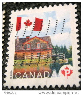 Canada 2010 Flag Over Historic Mills Riordon Grist Mill P - Used - Used Stamps