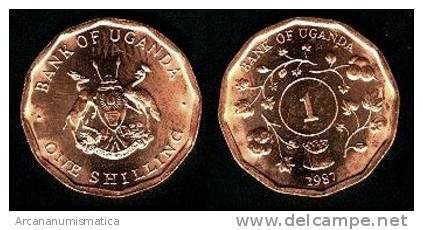 Uganda 1 Shilling 1.987 Cobre Acero KM#27 SC/UNC   T-DL-10.185 - Uganda