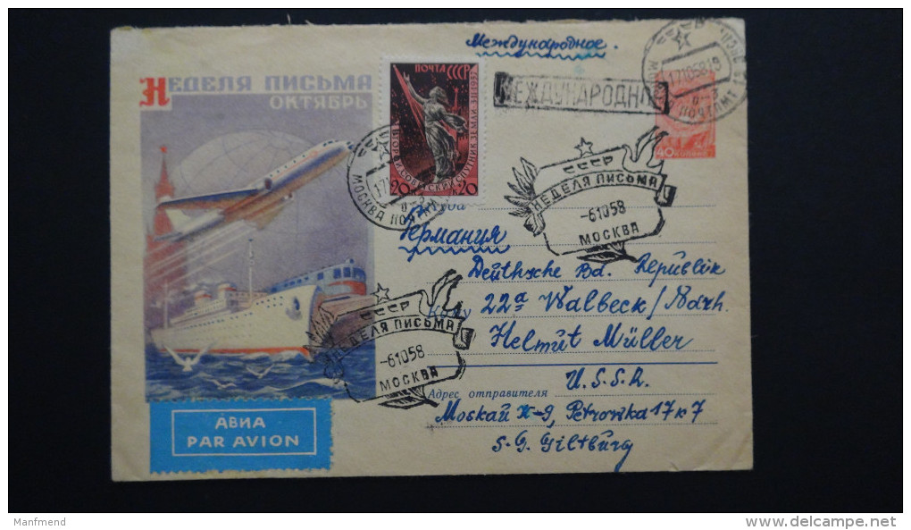 UdSSR - 1958 - 40K Used - Postal Stationery - Look Scan - 1950-59