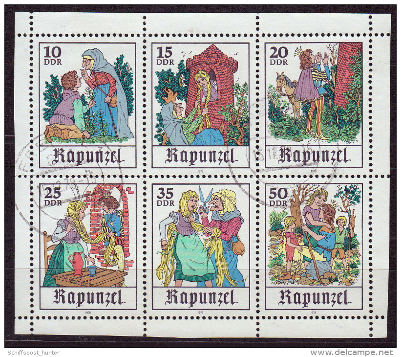 Kleinbogen,Mi-Nr 2382/87, " Rapunzel ",  Mit LUXUS-Orts-Stempel Freiberg, Perfekt  !! Los  8.8.-41 - Oblitérés