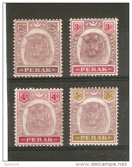 MALAYA PERAK 1895 - 1899  2c - 5c, SG 67 - 70 LIGHTLY MOUNTED MINT Cat £48.75 - Perak