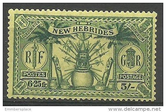 New Hebrides - 1925 Weapons & Totems 5s/6.25f MLH  Sc 49 - Neufs