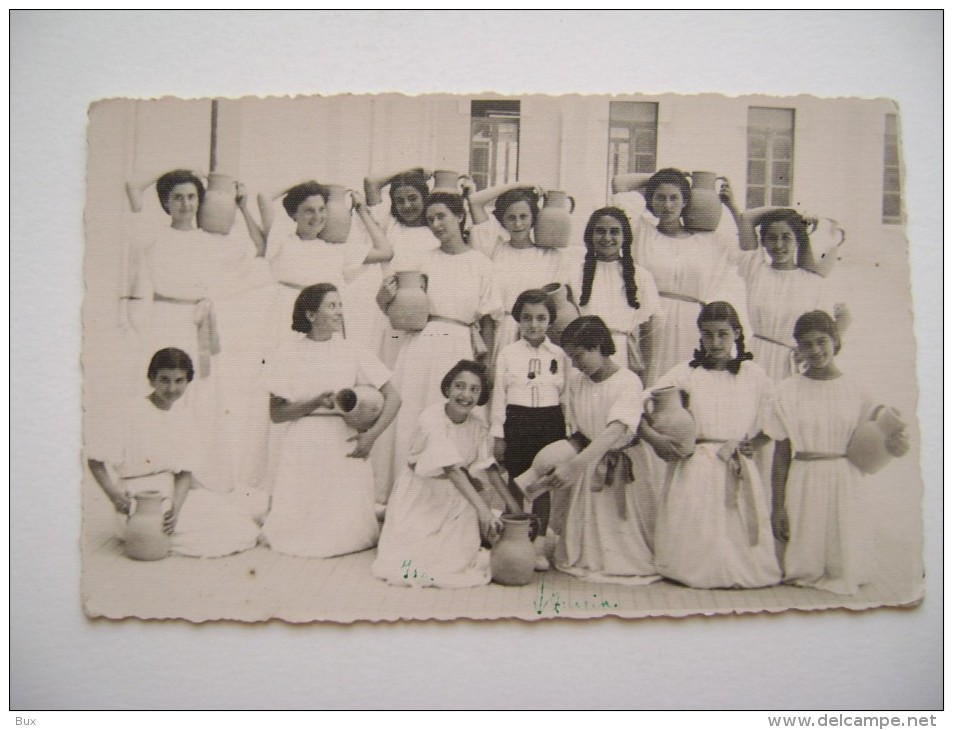 1939 SQUINZANO  LECCE   FOTO CARTOLINA  DONNE CON ANFORE FEMME L81 - Luoghi