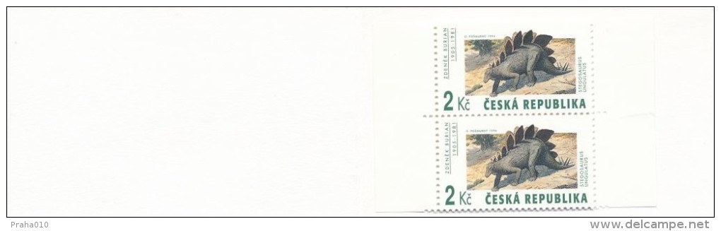 Czech Rep. / Stamps Booklet (1994) 0042-0044 ZS 1 (3 Pcs.) Zdenek Burian (1905-1981) Czech Painter: "Dinosaurs" (I0145) - Neufs