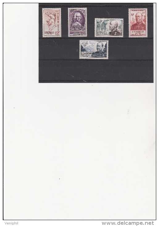 ALGERIE- N° 302 A 306 NEUF X  ANNEE 1952-53 - Unused Stamps