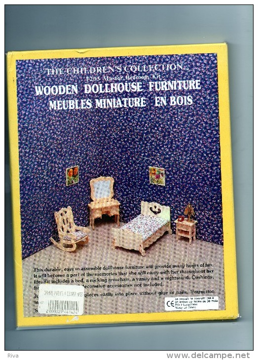 Meuble  Miniature En Bois Neuf A Construire .(Chambre A Coucher 4 Meubles A Décorer ) - Autres & Non Classés