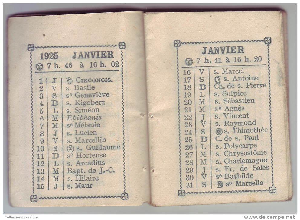 Magnifique Calendrier. Pilules DUPUIS. 1925. LILLE - (Pharmacie) - Kleinformat : 1921-40