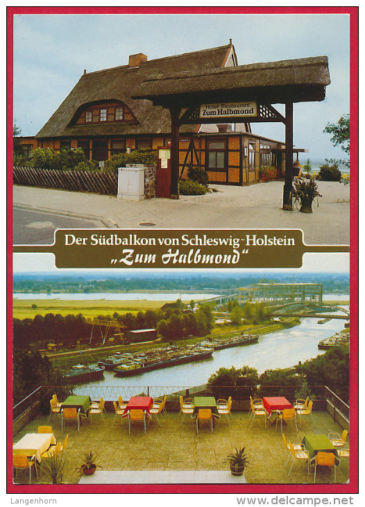 2 AK 'Lauenburg / Elbe' Gasthof 'Zum Halbmond' - Lauenburg