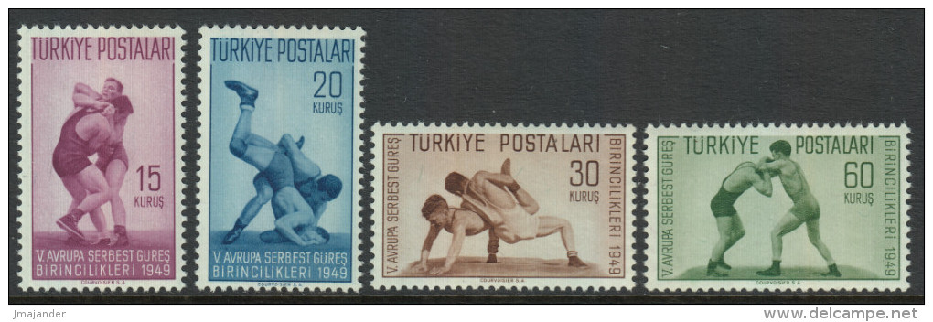 Turkey 1949 European Championships In Freestyle Wrestling. Mi 1231-1234 - Unused Stamps