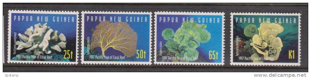 Papua New Guinea 1997 Coral Reef Forms Marine Flora Set 4 MNH - Papoea-Nieuw-Guinea