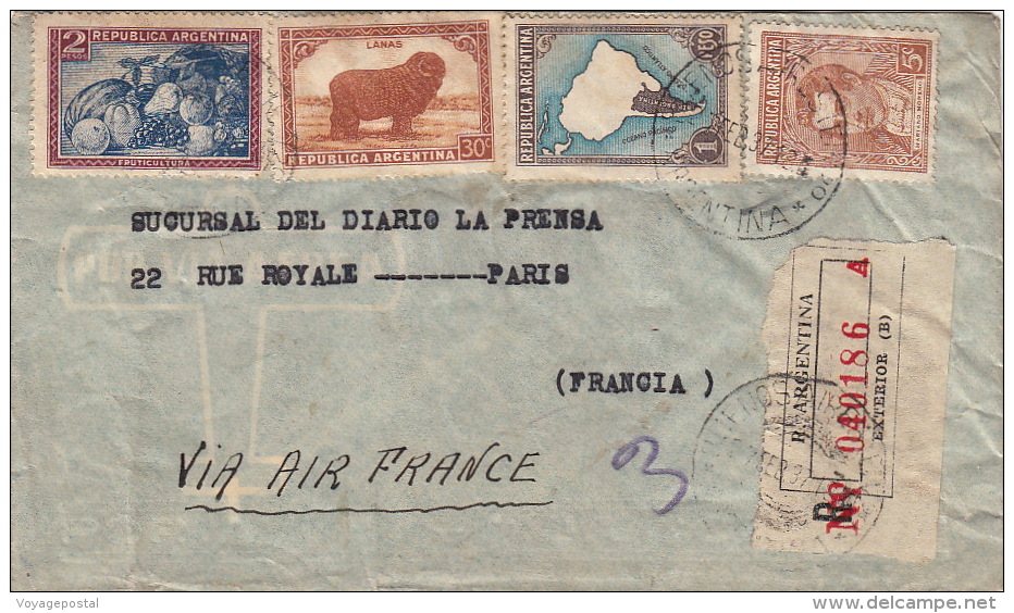 Lettre Argentine Pour La France - Brieven En Documenten