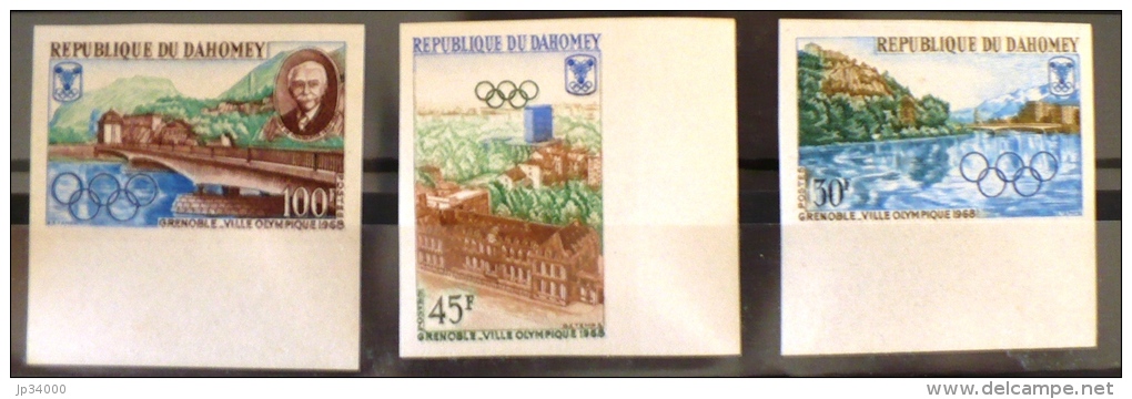 DAHOMEY Jeux Olympiques Grenoble 1968, Yvert N° 261/63 Non Dentelé ** MNH. Imperforate - Winter 1968: Grenoble