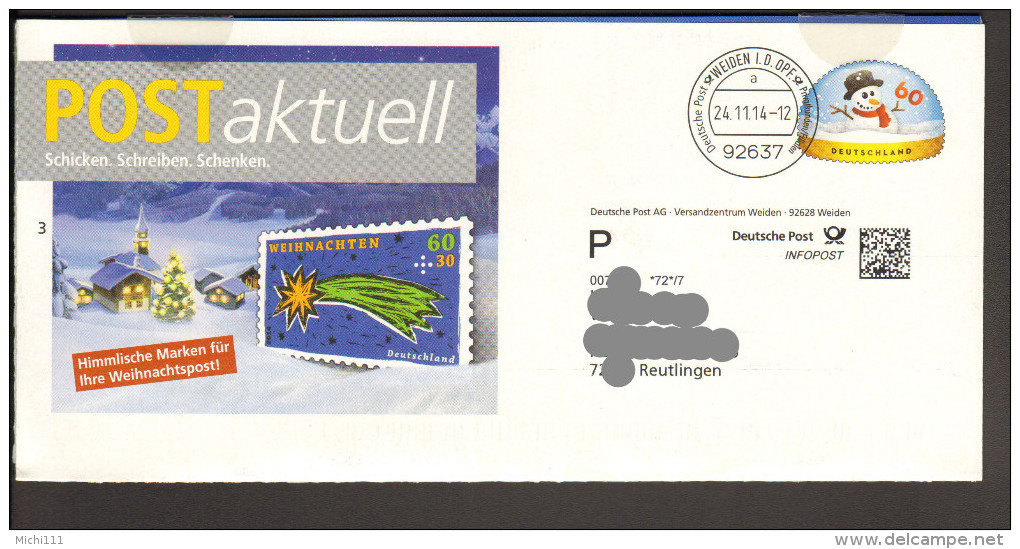 Plusganzsache Der Deutschen Post Von 2014 - Covers - Used