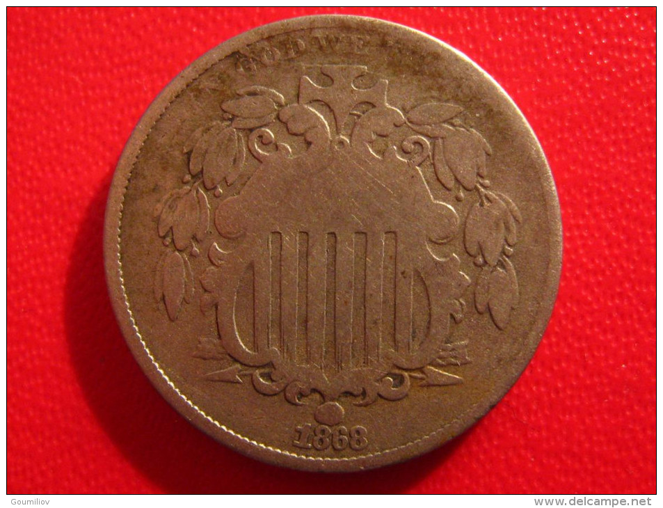 Etats-Unis - 5 Cents 1868 2730 - 1866-83: Escudo