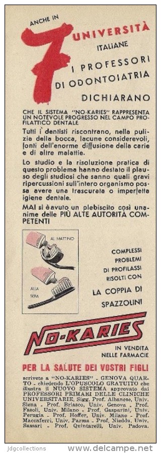 # DENTIFRICIO NO-KARIES GENOVA 1950s Advert Pubblicità Publicitè Reklame Toothpaste Zahnpaste Oral Dental Healthcare - Attrezzature Mediche E Dentistiche