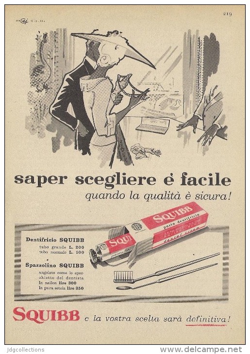 # DENTIFRICIO  SQUIBB 1950s Advert Pubblicità Publicitè Reklame Toothpaste Zahnpaste Oral Dental Healthcare - Attrezzature Mediche E Dentistiche