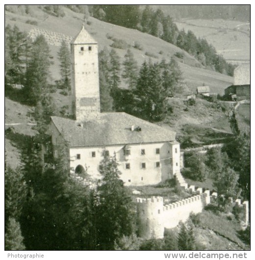 Italie  Südtirol Montagne Chateau De Welsberg Thurn Val Pusteria Ancienne Photo Stereoscope NPG 1900 - Fotos Estereoscópicas