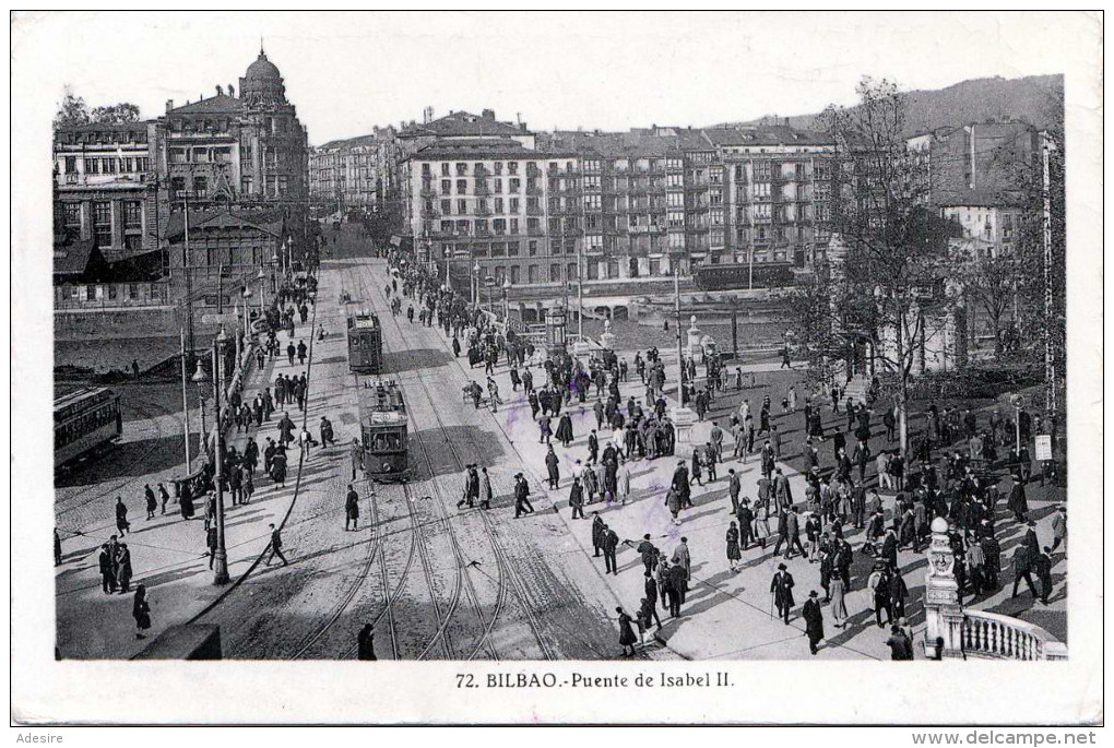 BILBAO - Puente De Isabell II, Karte Gel.1942, 2 Fach Frankiert, Zensur, Mehrere Stempel - Sonstige & Ohne Zuordnung