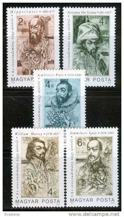 HUNGARY-1987. Medical Pioneers Cpl.Set MNH!! - Unused Stamps