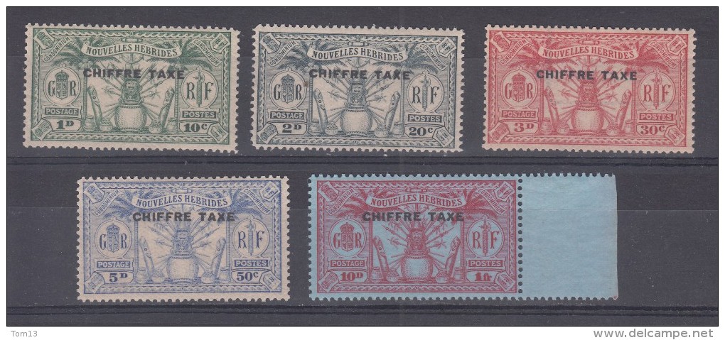 Nouvelles Hébrides  Taxe  N° 1 à 5   Neuf ** - Unused Stamps