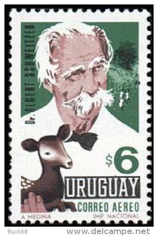 URUGUAY  ** MNH Dr Albert SCHWEITZER LAMBARENE GABON Nobel Orgue Biche Orgel Organ - Uruguay