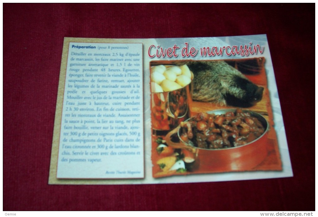 LOT  9 CARTES POSTALES   THEMES  DES RECETTES DE CUISINE