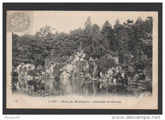 DF / 75 PARIS / BOIS DE BOULOGNE / CASCADE ET GROTTE / CIRCULÉE EN 1903 - Parks, Gardens