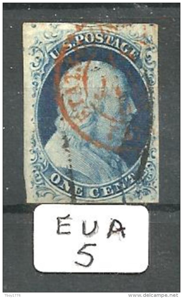 EUA Scott   7 Type II Black And Red Cancel (ETATS-UNIS) Fine To Very Fine YT 3 # - Used Stamps
