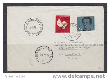 Belgium 1965 Cover From Germany To The Belgian South Pole Base (23707) - Bases Antarctiques