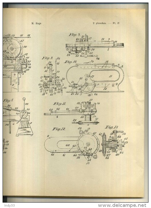 - MACHINE A TAILLER LES TRAVERSES DE CHEMINS DE FER .  BREVET D´INVENTION DE 1902 . - Ferrocarril