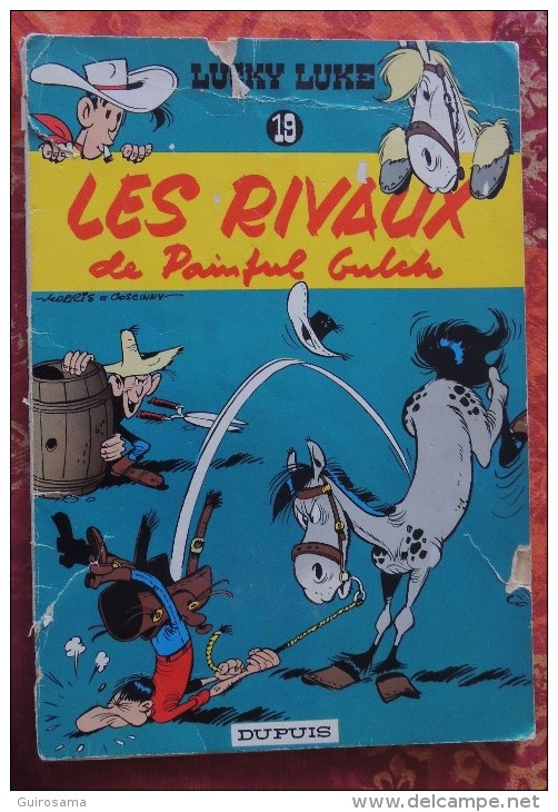 Morris Et Goscinny : Lucky Luke - N°19 : Les Rivaux De Painful Gulch - © 1966 - Ed. Dupuis - 46 P. Page De Pub Spirou - Lucky Luke