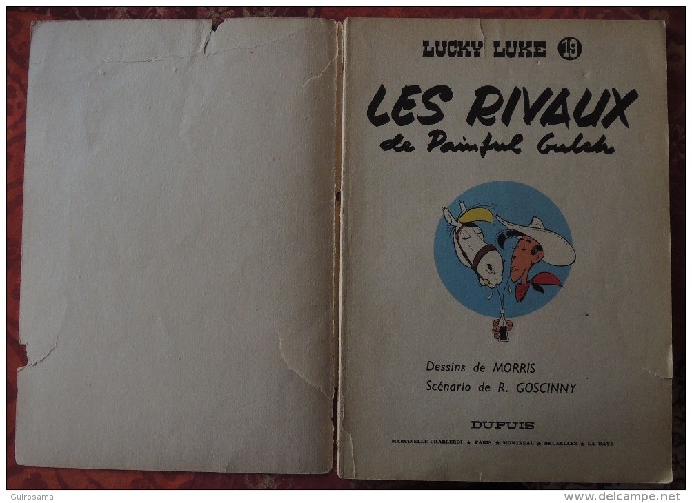 Morris Et Goscinny : Lucky Luke - N°19 : Les Rivaux De Painful Gulch - © 1966 - Ed. Dupuis - 46 P. Page De Pub Spirou - Lucky Luke