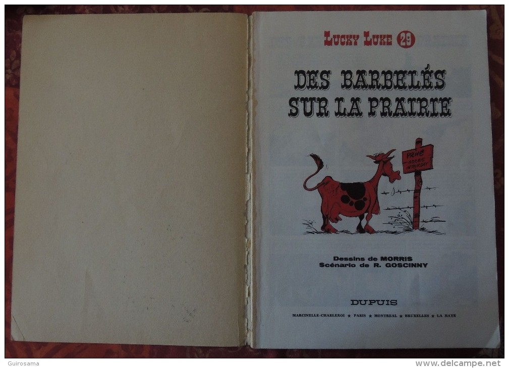 Morris Et Goscinny : Lucky Luke - N°29 : Des Barbelés Sur La Prairie - © 1968 - Edition Dupuis - 46 P. - Lucky Luke