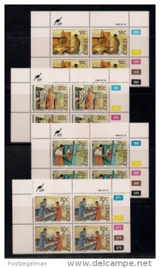 CISKEI, 1986, MNH Control Block Stamps, Bicycle Factory,  M 102-105 - Ciskei