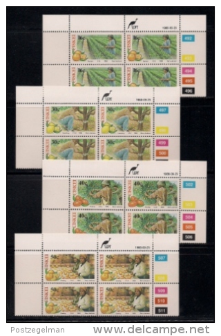 CISKEI, 1988, MNH Control Block Stamps, Citrus Farming,  M 141-144 - Ciskei