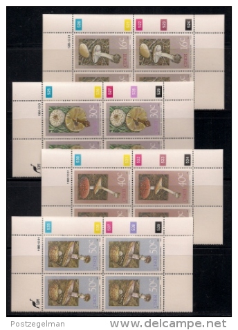 CISKEI, 1988, MNH Control Block Stamps, Poisonous Fungi,  M 145-148 - Ciskei