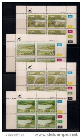 CISKEI, 1989, MNH Control Block Stamps, Dams,  M 149-152 - Ciskei