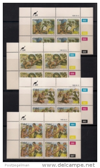 CISKEI, 1990, MNH Control Block Stamps, Folklore,  M 166-169 - Ciskei