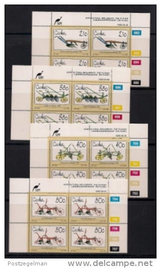 CISKEI, 1990, MNH Control Block Stamps, Agricultural Implements,  M 175-178 - Ciskei