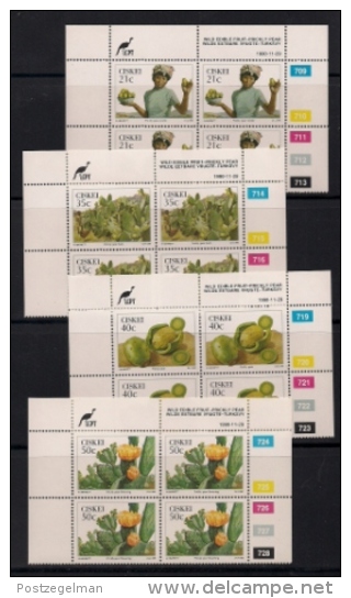 CISKEI, 1990, MNH Control Block Stamps, Edible Wild Fruit,  M 179-182 - Ciskei